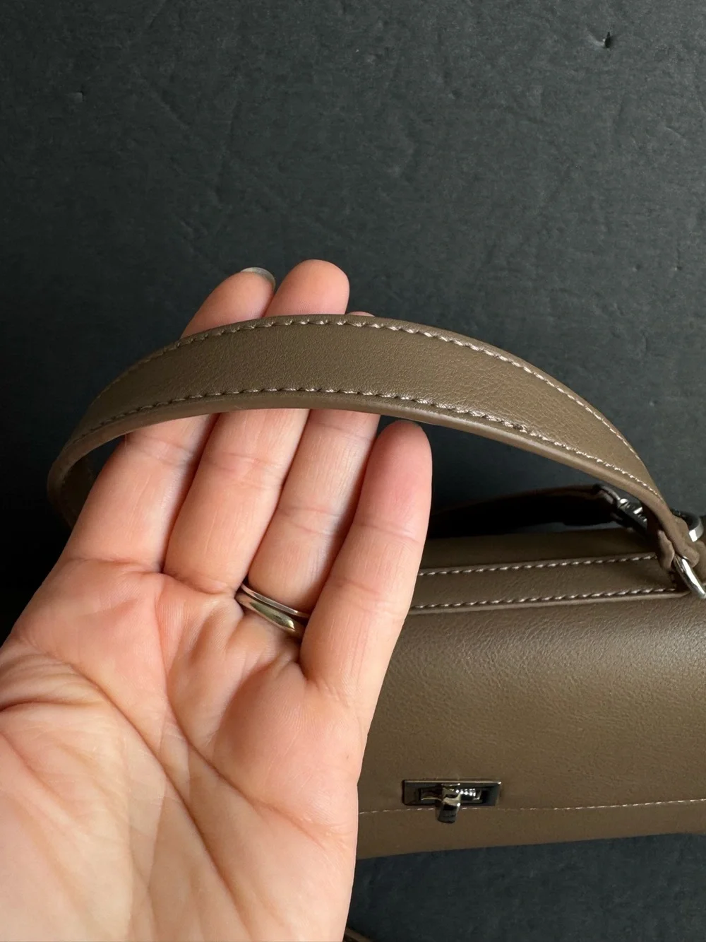 Walter Baker Madeline Bag Brown Vegan Leather Kelly Style Top Handle Purse
